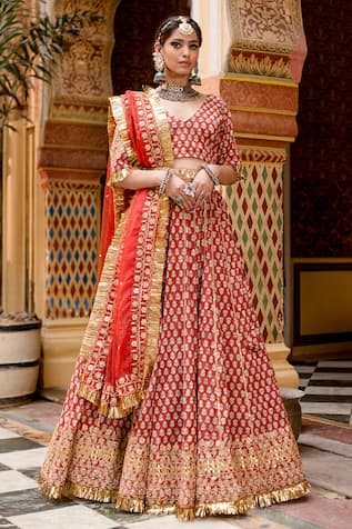 Gulabo Jaipur Shehzadi Floral Block Print Lehenga Set 