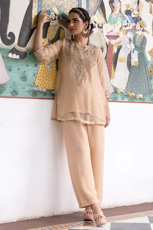 Gulabo Jaipur Zifa Zardozi Work Kurta Pant Set 