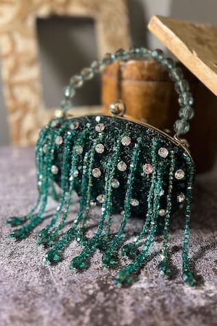 Jewel Embellished Oval Bag 