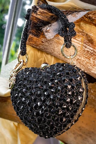 Heart Shaped Stone Studded Bag 