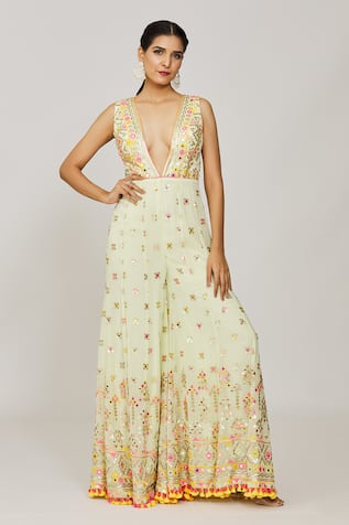 Gopi Vaid Rihanna Embroidered Jumpsuit 