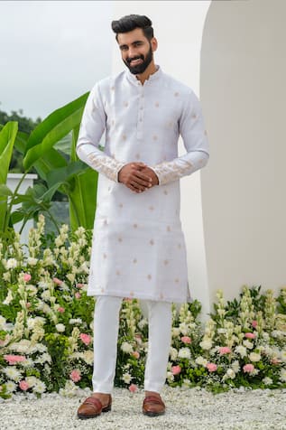 Amrit Dawani Pearl Embellished Kurta With Pant 