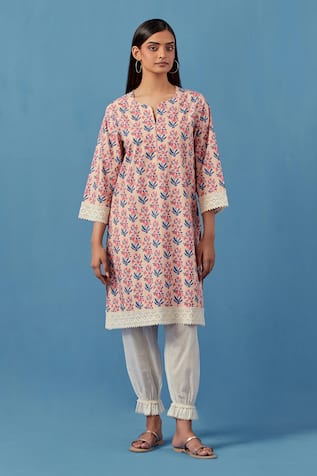 Sage Saga Badra Flower Print Kurta With Pant 