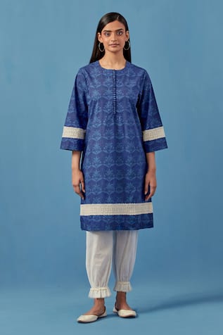 Sage Saga Barkha Flower Print Kurta With Pant 
