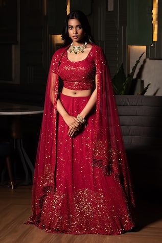 Midushi Bajoria Sequin Embellished Lehenga Set 