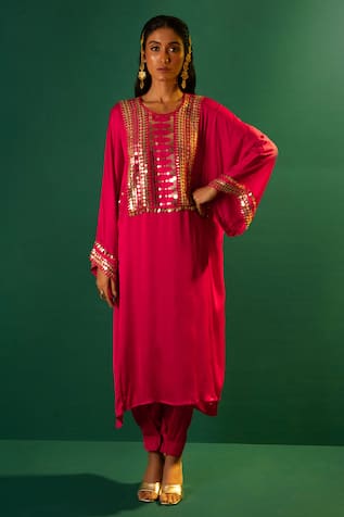 PRAHNAAYA Marrakech Yoke Embroidered Kurta & Salwar Set 