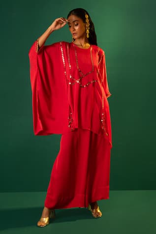 PRAHNAAYA Morrocon Hand Embroidered Tunic & Pant Set 