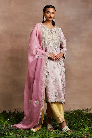 Sue Mue Gulnar Silk Thread Embroidered Kurta Salwar Set 