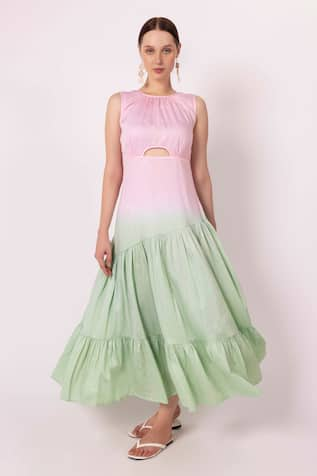 SHIMONA Ombre Tiered Dress 