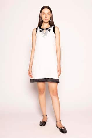 SHIMONA Placed Sequin Embroidered Dress 