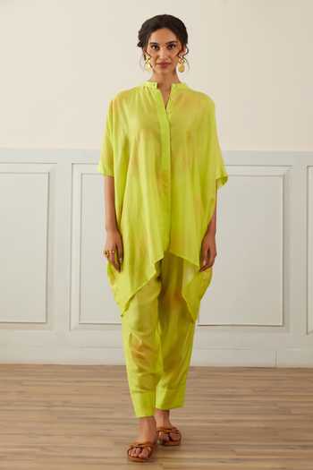 House Of Pink Floral Print Kaftan Shirt & Pant Co-ord Set 