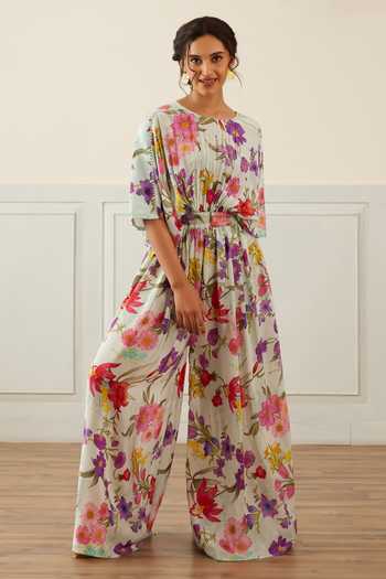 House Of Pink Floral Print Jumpsuit 