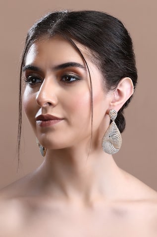 Zircons Embellished Earrings 
