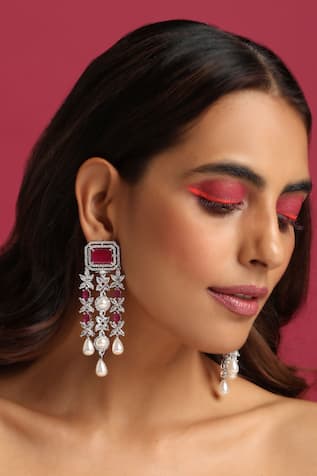 Zirconia Embellished Earrings 