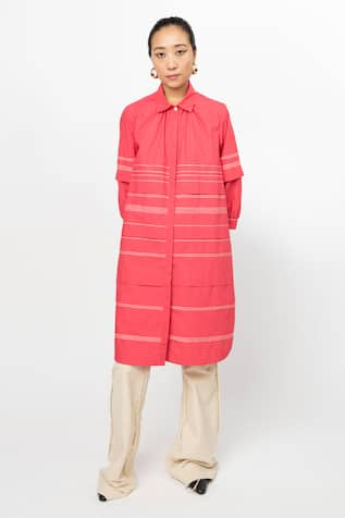 Leh Studios Pleated Fence Shirt Dress 