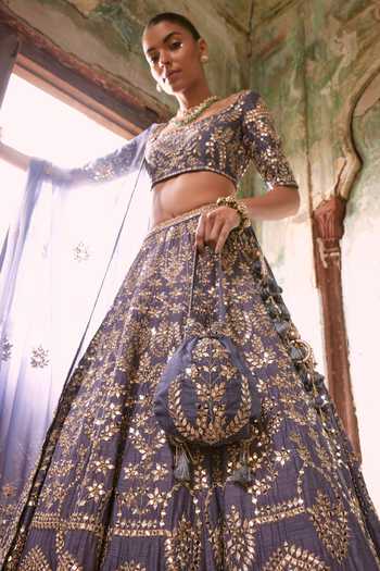 Labelmayaa Presidential Mirror Embroidered Bridal Lehenga Set 