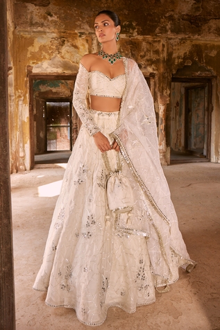 labelMayaa Heer Gota Embroidered Lehenga Set