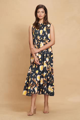 Gulabo by Abu Sandeep Lotus Bloom Print Dress 