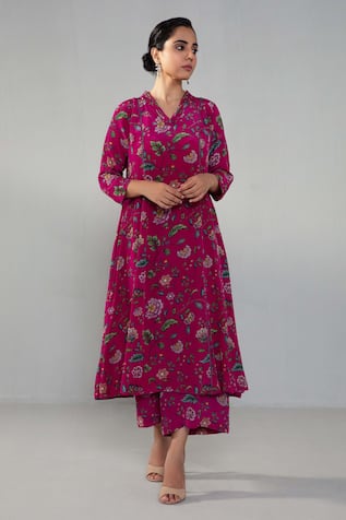 Label Shreya Sharma Floral Print Kurta With Pant 