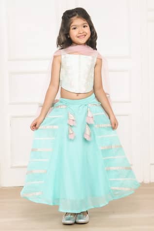 Pinkcow designs pvt ltd Gota Lace Embellished Lehenga Blouse Set 