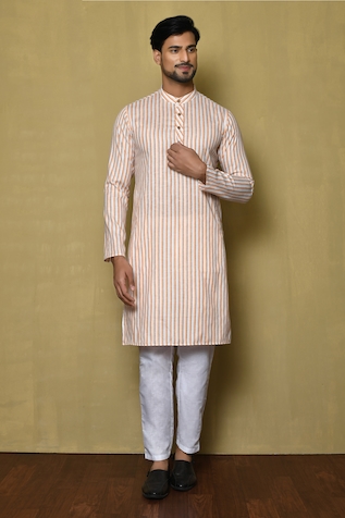 Arihant Rai Sinha Full Sleeve Vertical Stripe Pattern Kurta