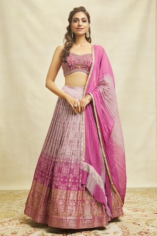 Shop Wine designer Classic Lehengas for Women Online