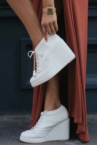 Tiesta Leather Sneaker Wedges 