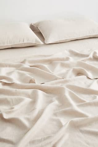 Solid Linen Fitted Sheet Set 