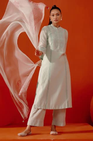 Devnaagri Patra & Dori Work Kurta Palazzo Set 