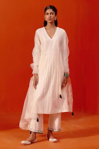 Devnaagri Dori & Patra Work Kurta Palazzo Set 