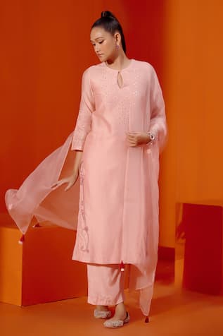 Devnaagri Dori & Patra Work Kurta Palazzo Set 