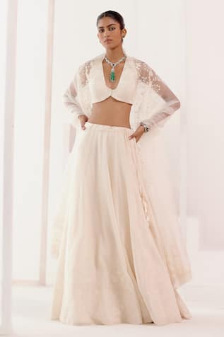 Devnaagri Floral Embroidered Lehenga Set 