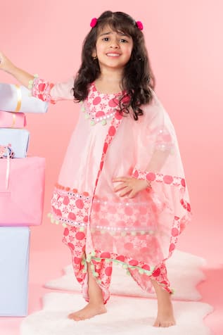 Kirti Agarwal - Pret N Couture Floral Motif Print Kurta Dhoti Set 