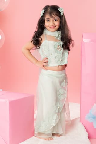 Kirti Agarwal - Pret N Couture Flora Embroidered Top Layered Palazzo Set 