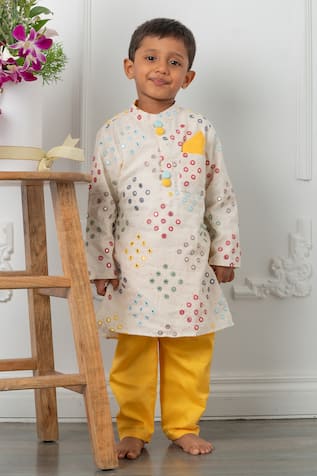 Mirrorwork Embellished Kurta With Pyjama 
