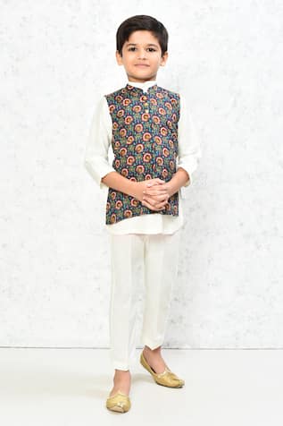 Samyukta Singhania Floral Print Cotton Nehru Jacket 