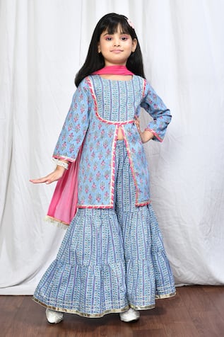 Petite Pomme Cotton Printed Kurta & Sharara Set 