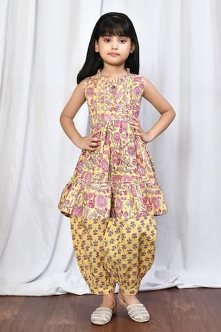 Samyukta Singhania Printed Cotton Kurta & Afghani Pant Set 