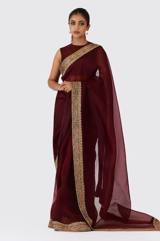 Shimai Jayachandra Mulberries And Marigolds Saree With Unstitched Blouse Piece 