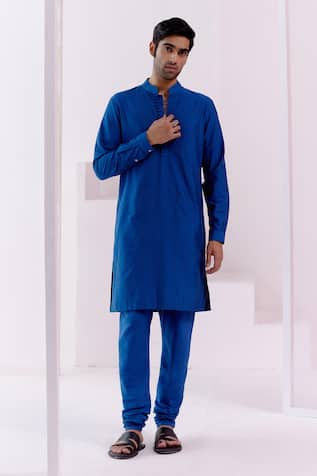 Devnaagri Pintuck Pattern Kurta With Churidar 