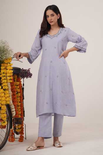 Hirika & Dhruti Pearl Sequin Embellished Kurta With Pant 