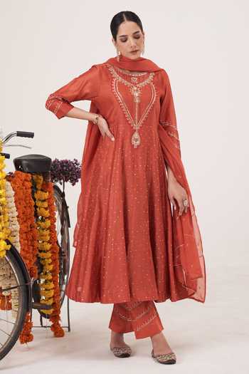 Hirika & Dhruti Hand Embroidered Anarkali Pant Set 