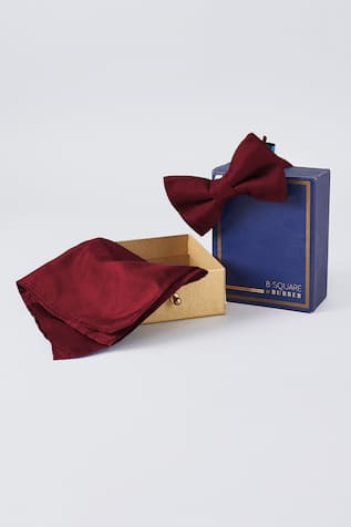 Bubber Couture Brick Silk Bow Tie & Pocket Square Set 