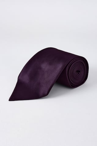 Bubber Couture Claret Satin Plain Necktie 