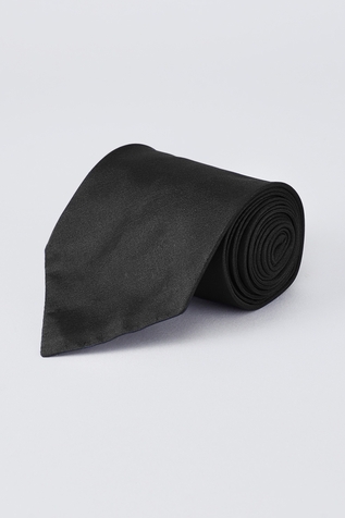 Bubber Couture Noir Silk Plain Necktie