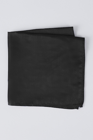 Bubber Couture Noir Silk Plain Pocket Square