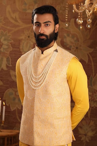 Cosa Nostraa White Jade Stone Layered Mala 