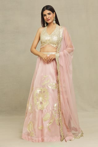 Vandana Sethi Embroidered Lehenga Set 