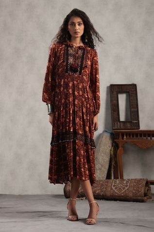 NYARO Floral Vine Print Dress