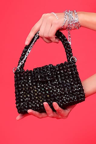 Pearls Embellished Mini Shoulder Bag 